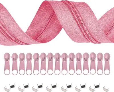 5m Endlos-Reißverschluss 3mm mit 10 Zippern und 15 Endstücke intense pink