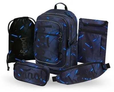 Produktbild von BAAGL SET 5 Cubic Flash: Rucksack, Etui, Beutel, Bauchtasche, Notebook-Hülle GRS