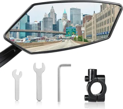 Image de Miroir vélo extra large HD Vision | miroir de guidon stable et pliable