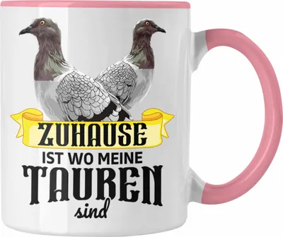 Produktbild von Trendation - Taubenzüchter Geschenk Zaubenzucht Zubehör Tauben Tasse Lustiger Spruch Taubenflüsterer Taubenliebhaber Becher Zuhause Ist Wo Meine Tauben Sind (Rosa)
