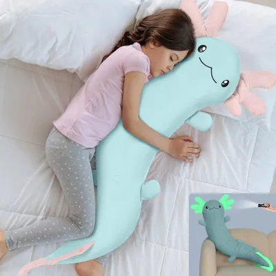 Zdjęcie produktu dla Knuffelaxolotl - Duża poduszka, niebiesko-różowa
