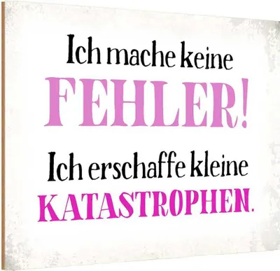 Produktbild von vianmo Holzschild 20x30 cm Ich mache keine Fehler Spruch Zitat