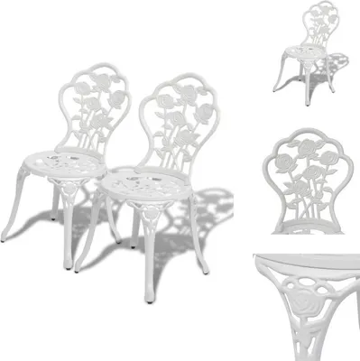 Produktbild von vidaXL Bistro-Stühle 2 Stk. Aluminiumguss Weiß - Gartenstühle