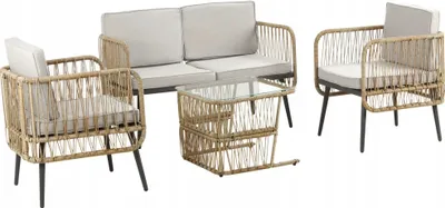 Immagine prodotto di Set Di Mobili Da Giardino Tavolo E Sedie In Rattan