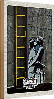 Produktbild von Holzschild Reise 20x30cm Berlin Kunst Graffiti Street Art