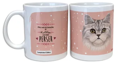 Imagen del producto de Taza de cerámica - Diseño de gato y perro - 340 ml