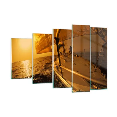 Produktbild von Bilder auf glas - Ozean Segelboot Yacht - 150x100cm - Glasbilder - Wandbilder - Kunstdruck - zum Aufhängen bereit - Wanddekoration aus Glas - Glas Bilder - Wandbild auf Glas - GEG150x100-0322