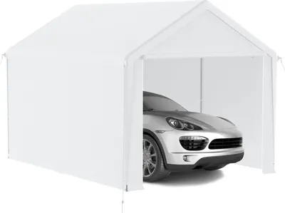 Image de JOIEYOU Abri de jardin 3x4m 12㎡ Tente de jardin pliante Protection UV Tente de garage avec parois latérales & ouvertures d'aération Etanche Abri de jardin en toile PE & cadre métallique Outdoor Carport (Blanc)