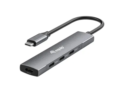 Obrázek produktu pro Equip 128963, USB 3.2 Gen 1 (3.1 Gen 1) Type-C, USB 3.2 Gen 1 (3.1 Gen 1) Type-C, 5000 Mbit/s, Černá, Stříbrná, Hliník, 0,15 m