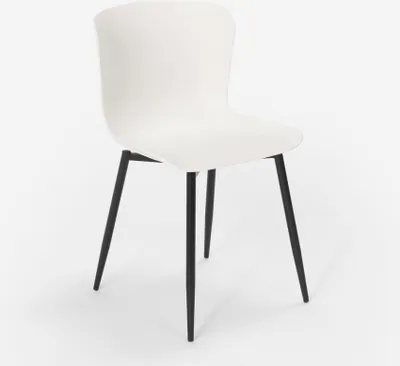 Image de Chaise Design Moderne en Polypropylène et Métal pour Cuisine Bar Restaurant Chloé - Blanc