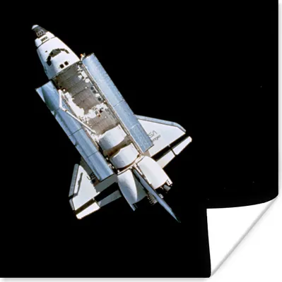 Produktbild von MuchoWow® Poster Eine Raumfähre schwebt durch das Universum 50x50 cm - Wohnzimmerdekoration