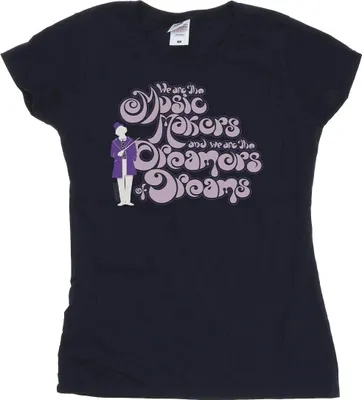 Produktbild von Willy Wonka - "Dreamers Text" T-Shirt für Damen BI51069 (S) (Marineblau)