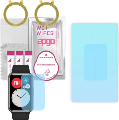 Produktbild von apgo 2 Stück HD HQ FLEX Schutzfolie kompatibel mit Huawei Watch Fit Smartwatch, Hydrogel Displayschutzfolie mit abgerundeten Rändern, Displayfolie zum gesamten Bildschirm
