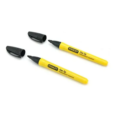 Produktbild von Stanley Permanentmarker mit feiner Spitze (schwarz), Schwarz, Schwarz, Gelb, 2 Stück(e)