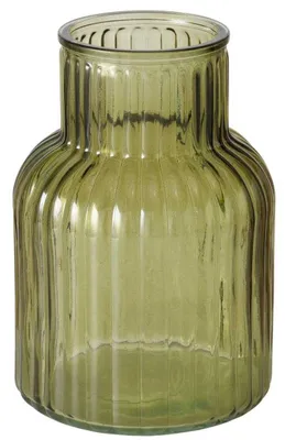 Produktbild von Vase aus Glas RELEA, grün, geriffeltes Glas, 20 cm