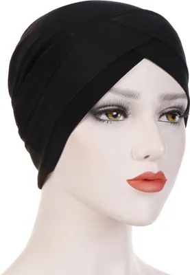Produktbild von Frauen Elastic Hat Cap Atmungsaktives Bandana Cross Headwrap Stirnband Kopftuch