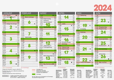 Produktbild von 2024 BRUNNEN Tafelkalender A5 1S/6Monate