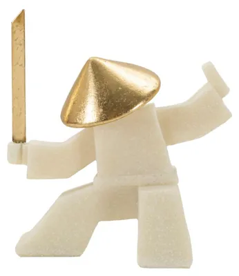 Produktbild von Dekorative Figur von Mauro Ferretti, Samurai Oda, Quarz, 17x7,5x18,5 cm, weiß und gold