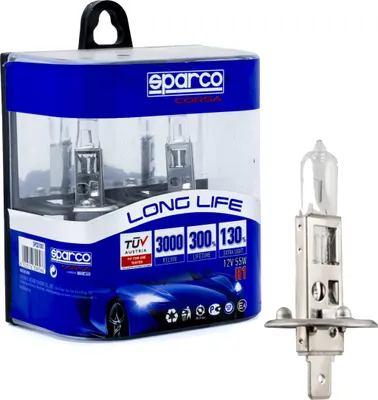Productafbeelding van Sparco Halogeenlampen +130%, H1, 12V, 55W, met keurmerk, voor installatie