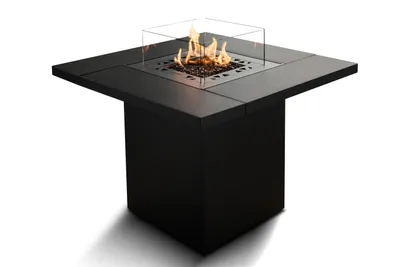 Produktbild von Planika Square Table - Inklusive Abdeckung Feuertisch Gas, Feuerstelle mit Tisch, Schwarz, Outdoor, Wetterfest, Garten & Terrasse, Außenkamin, Gasofen, leichte Montag