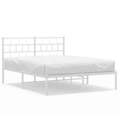 Produktbild von Bettgestell mit Kopfteil Metall Weiß 140x200 cm