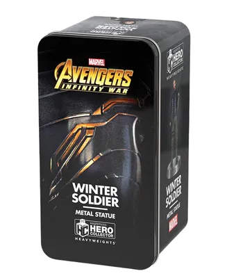 A metal tin packaging for a Winter Soldier metal statue from Marvel Avengers: Infinity War.