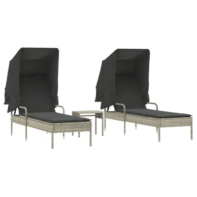 Zdjęcie produktu dla VidaXL 3261574, Lounge, Obite siedzisko, Technorattan, Stal, Szary, 110 kg, 2000 mm