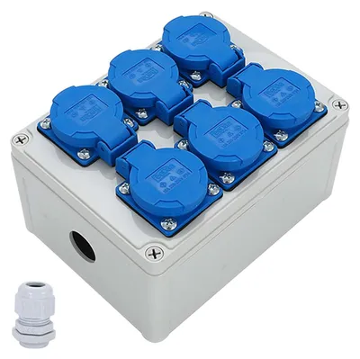 Stromverteiler 6 x 220 V, IP54, mit Anschlussklemme