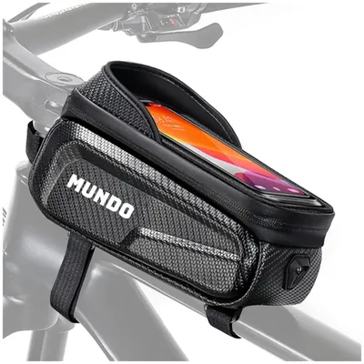 Produktbild von MUNDO® Fahrradtasche 1L mit Handyhalterung – Wasserdichte Fahrrad Rahmentasche mit Touchfolie für Smartphones 4,7–6,8 Zoll