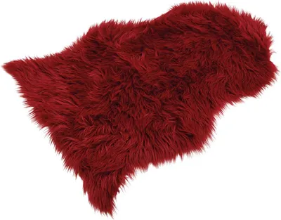 Produktbild von Großes langflor Deko-Fell als Fell-Imitat in 90 x 60 cm rot