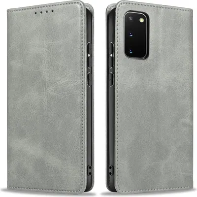 Produktbild von Handyhülle für Samsung Galaxy S20 Kunstleder Flip Cover Hülle Handytasche Case Kartenfach Farbe: Grau