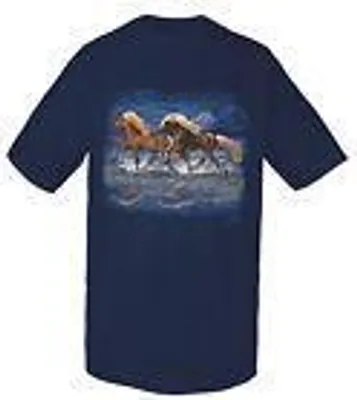 Produktbild von T-Shirt mit Print - Haflinger - 09683 dunkelblau - aus der ©Kollektion Bötzel - Gr. S-XXL Größe - M