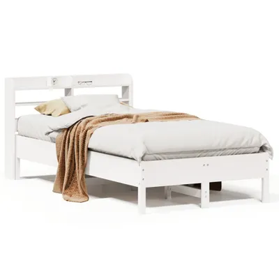 Produktbild von vidaXL Massivholzbett ohne Matratze Weiß 120x190 cm Kiefernholz