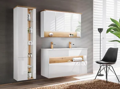 Image de Badmöbel Set Badezimmer Waschbecken Badmöbelset 3tlg. Zimmer Design Badmöbelsets