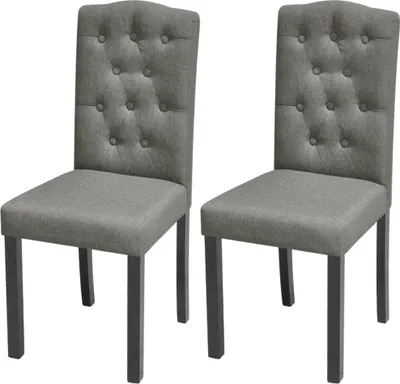 Image de Chaises à manger lot de 2 gris tissu