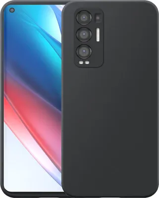 Image de Convient pour Oppo Find X3 Neo Phone Case Black Flexible Silicone TPU Case - Flexible Back Cover Case Silicone TPU - Black - Smartphonics