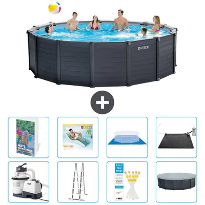 Produktbild von Graphite Panel Pool Rund - 478x124 cm - 9-teilig  S567