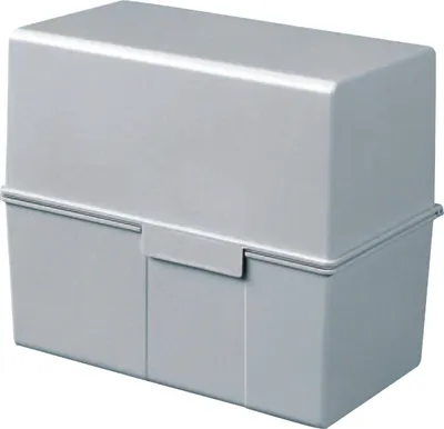 Produktbild von Karteibox A8 quer inkl. 100 Karten und A-Z Register lichtgrau Packung mit 6 Stück