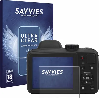 Produktbild von 18x Für Kodak Pixpro AZ405 Schutzfolie Savvies Displayschutz Display Schutz Folie Klar Transparent