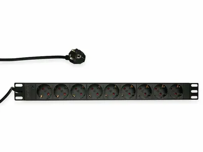 Produktbild von LogiLink 19" Steckdosenleiste 9-fach ohne Schalter schwarz