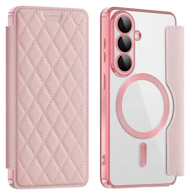 Immagine prodotto di Custodia per cellulare MagSafe per Samsung Galaxy S26 5G Protezione RFID Textura rombo Rosa