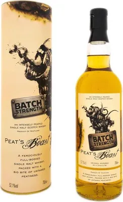 Produktbild von Peat's Beast Cask Strength Peated + Box 700ml 52,1% Vol.