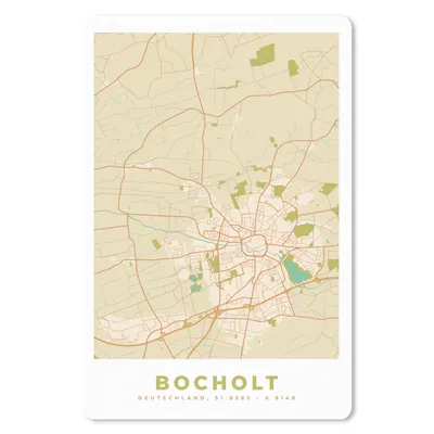 Produktbild von MuchoWow® Mauspad Mousepad Karte - Jahrgang - Bocholt - Stadtplan 18x27 cm - Mousepads - Maus Mat - Pad - Mausunterlage