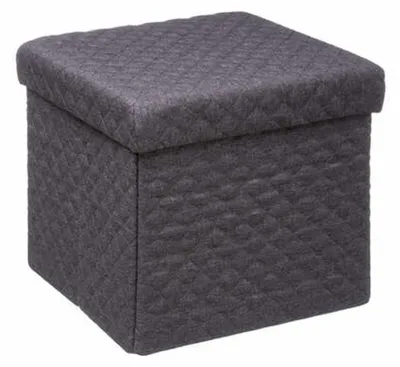 Produktbild von Sitzhocker mit Stauraum, faltbar, 31 x 30 x 31 cm, Velours, schwarz