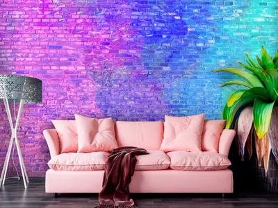 Zdjęcie produktu dla Fototapeta włókninowa kamienna ściana 400x280 cm fototapeta XXL wygląd cegły kamienie kamień kolorowe neonowe kolory f-C-10035-a-a