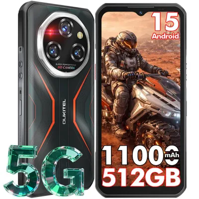 Image de OUKITEL WP55 Pro 5G Rugged Smartphone 48Go+512Go 11000mAh/33W 6.6" Telephone Portable Incassable 108MP+32MP Vision Nocturne Android 15 - Orange