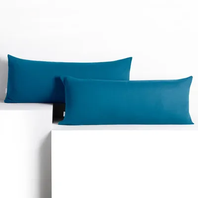 Produktbild von Seitenschläferkissenbezug 2er Set 40x120 cm Kissenbezug Kissenbezüge Baumwolle Seitenschläfer Stillkissen Saphierblau