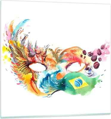 Produktbild von Bilder auf glas - Flagge Karneval Brasilien - 60x60cm - Glasbilder - Wandbilder - Kunstdruck - zum Aufhängen bereit - Wanddekoration aus Glas - Glas Bilder - Wandbild auf Glas - GAC60x60-3036