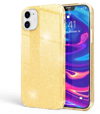Immagine prodotto di NALIA Glitter Custodia per iPhone 12 Mini, Custodia Bling Glitter Cover Protezione Oro
