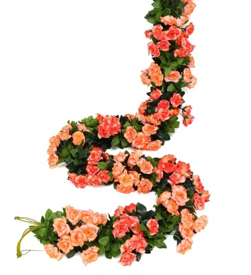 Produktbild von Inovra – Kunstblumen "Kunstbloem" (2 Stück) – Rosenkranz aus künstlichen Rosen, 220 cm lang – Künstliche Blumen – Dekoration für Innen- und Außenbereich – Hochzeit/Wanddekoration – 16 Blütenköpfe